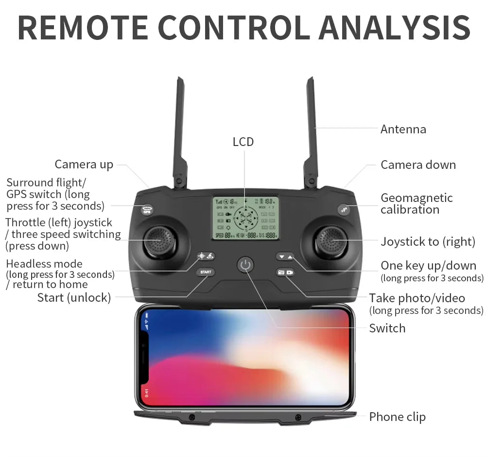 KF102 GPS RC Drone HD 4K Camera Professional 1200m Transmission Drone Brushless Motor Foldable Quadcopter Drone