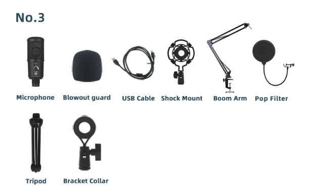 Good Quality BM-66 Metal Kit Large Diaphragm Stereo USB Condenser Microphone Desktop Mic for Recording