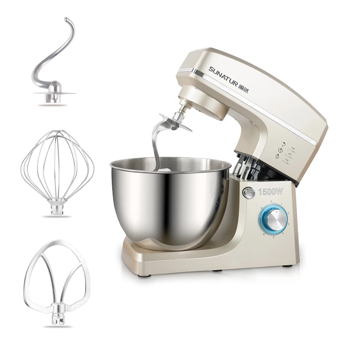 SUNATUR 8L Stand Mixer 1500w Electric Food Processor Commercial auto Dough Kneader