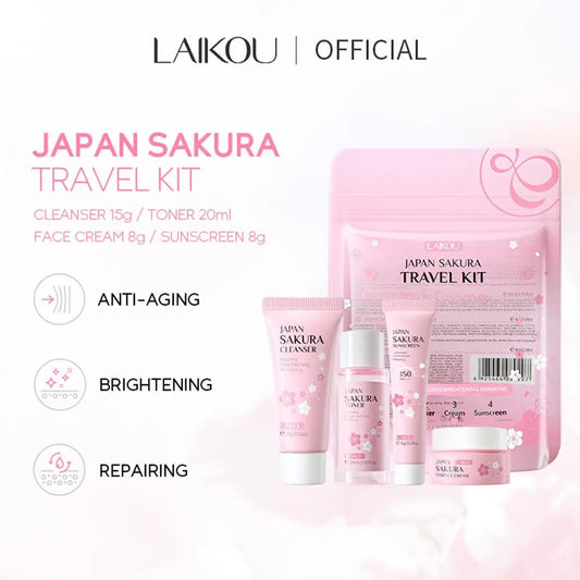 Sakura Skin Care Sets & Kits With Cleanser,Serum,Eye Cream,essence Cream Beauty Products For Women