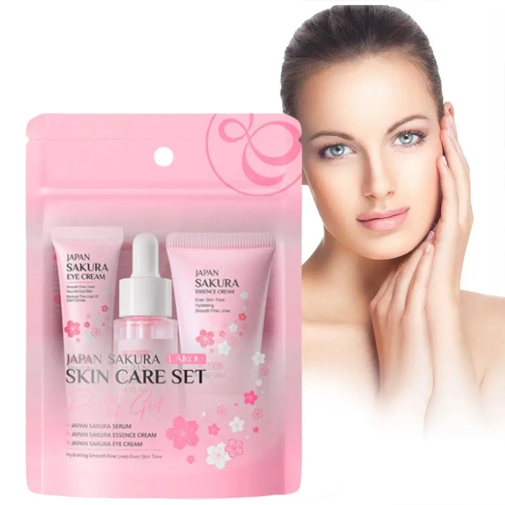 Sakura Skin Care Sets & Kits With Cleanser,Serum,Eye Cream,essence Cream Beauty Products For Women