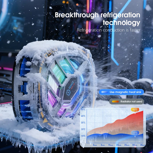 2-in-1 Magnetic Mobile Phone Cooler Back-Clip Game Live Cooler Semiconductor Cooling Fan for IOS Android Smart Phone Radiator