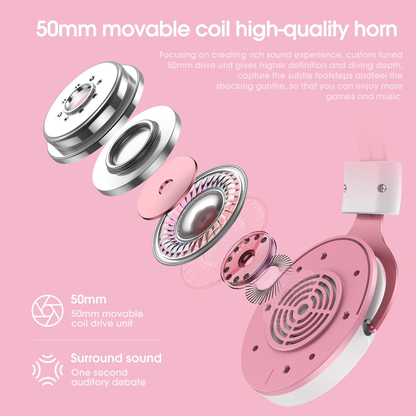 ONIKUMA X10 Wired Gaming Headset with HD Microphone Dynamic RBG Lighting Gaming Headset for PC Gamers Earphone with Cow Horn