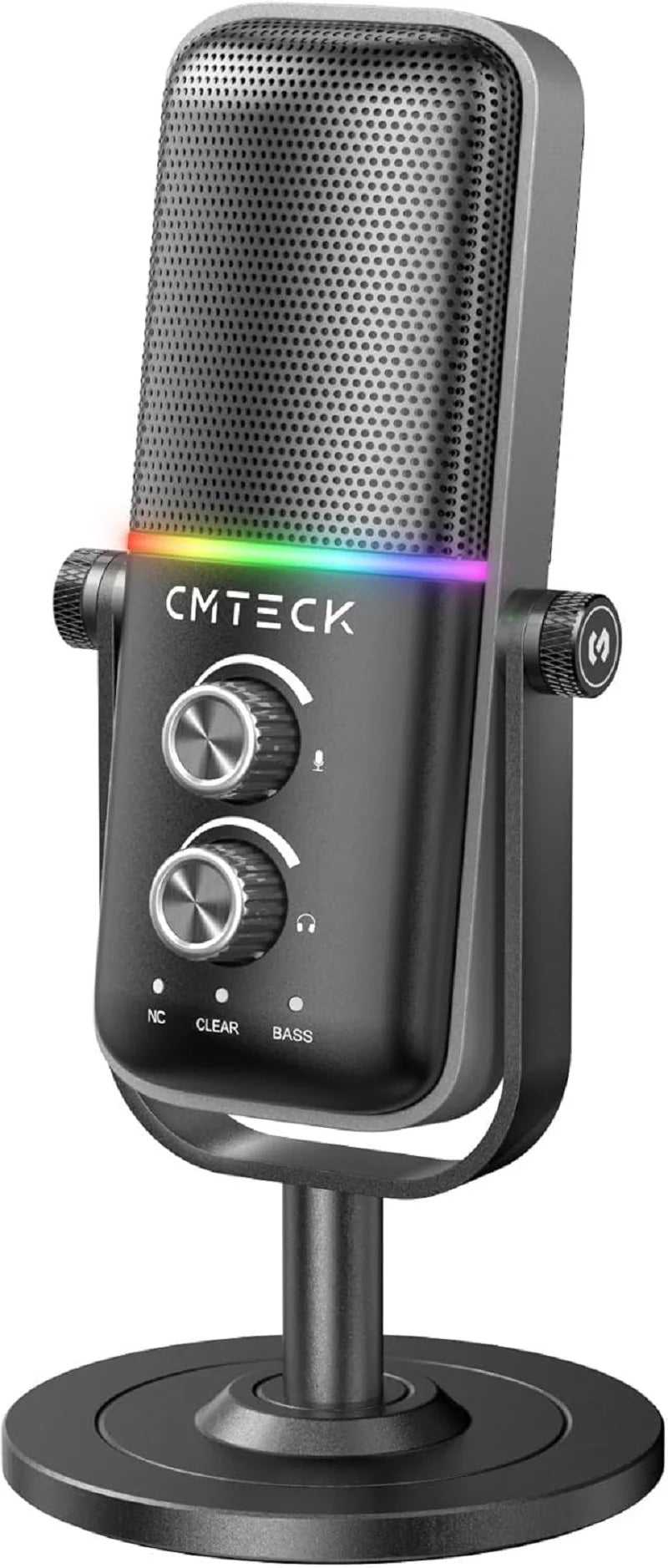 CMTECK XM600 RGB Lighting USB Wired Condenser Microphone Omni-Directional Recording Mic for Gaming Studio Podcasting Recording