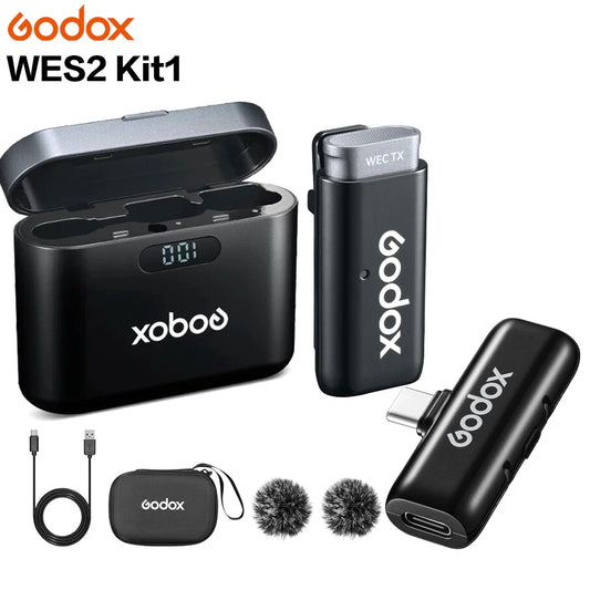 Godox Wireless Lavalier Microphone for Lightning 8H Battery Life Dual Channel 2.4G