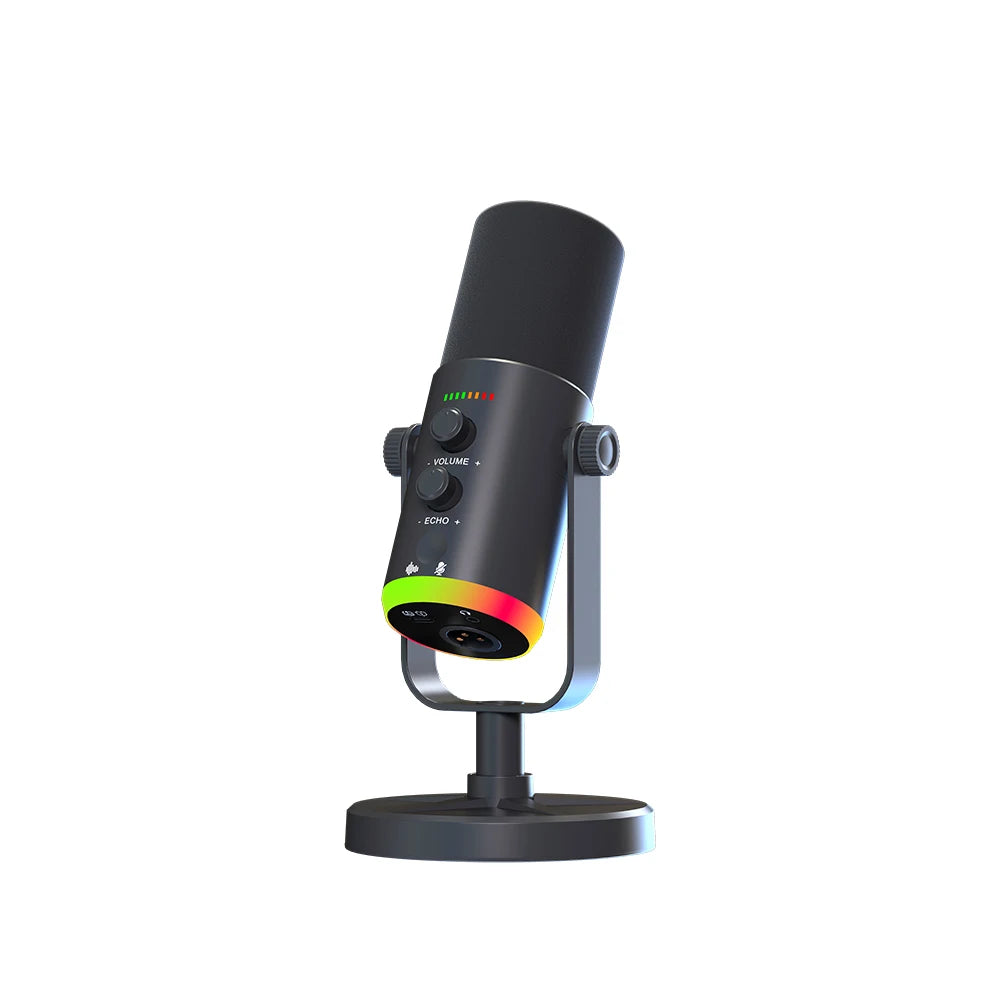 EASEMELO EM700 Professional Desktop Mic for PC Laptop USB C XLR Dynamic Broadcasting Microphone for Podcasting