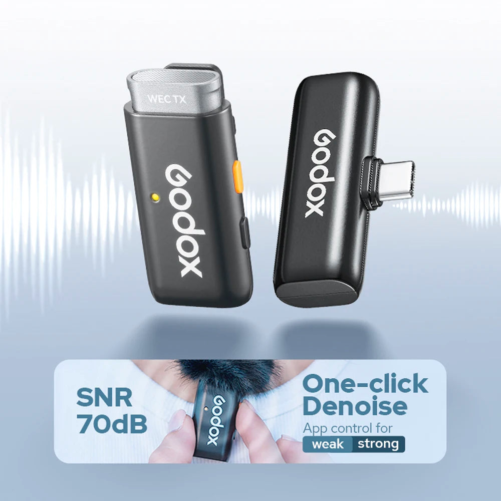 Godox Wireless Lavalier Microphone for Lightning 8H Battery Life Dual Channel 2.4G