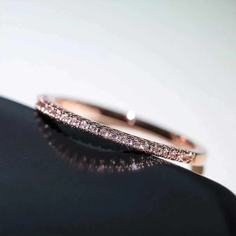 925 Sterling Silver Crystal Wedding Engagement Rings For Women