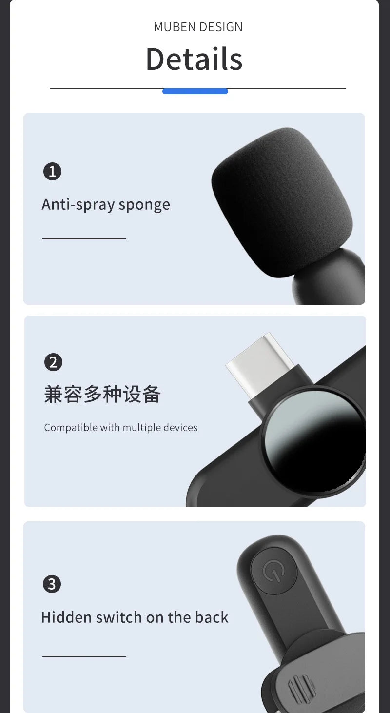Popular Wireless Microphone Usb Microphone for Mobile Phone Portable Live Microphone Wireless Mic
