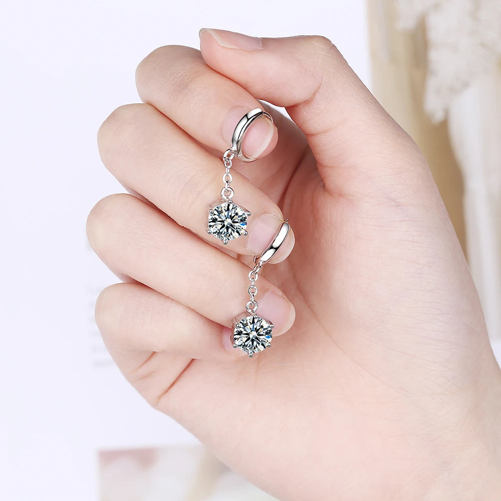 New 925 Sterling Silver Earrings Inlaid Zircon Crystal Ear For Girls Glamour Jewelry Gifts