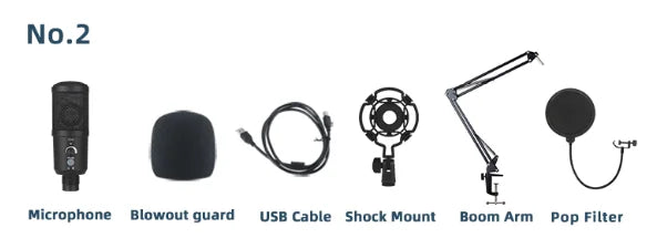 Good Quality BM-66 Metal Kit Large Diaphragm Stereo USB Condenser Microphone Desktop Mic for Recording