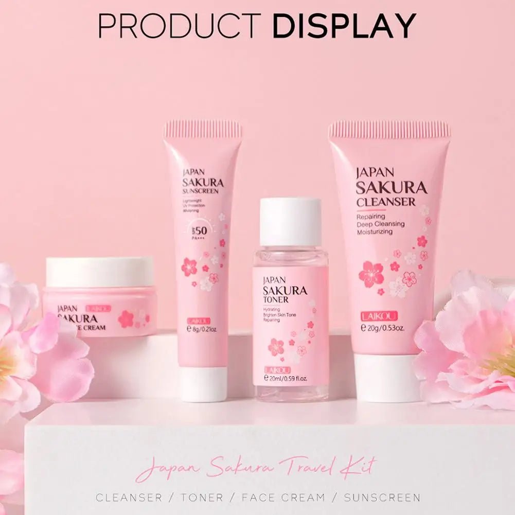 Sakura Skin Care Sets & Kits With Cleanser,Serum,Eye Cream,essence Cream Beauty Products For Women