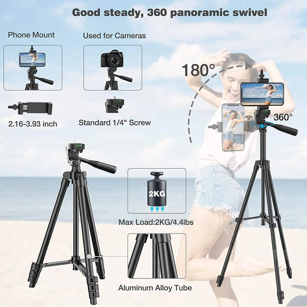 Tripods For Phone Lightweight Camera Tripod Stand Remote Phone Holder Video Photography