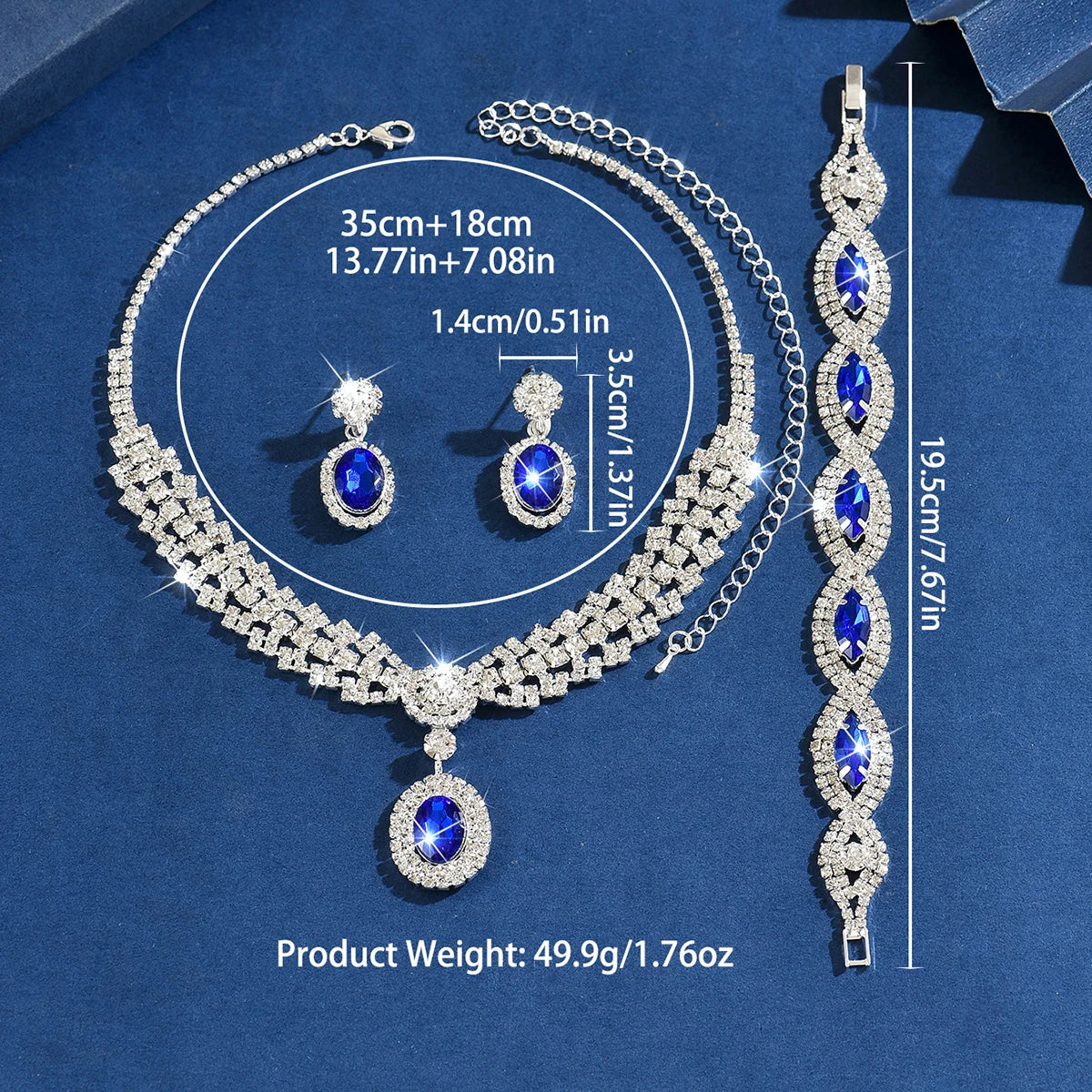Diamond Set Necklace, Earrings, Bracelet, Bridal, Wedding,