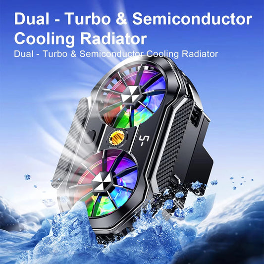 Mobile Phone Cooler Dual Fan Cooling Mobile Gaming E-Sports Cooling