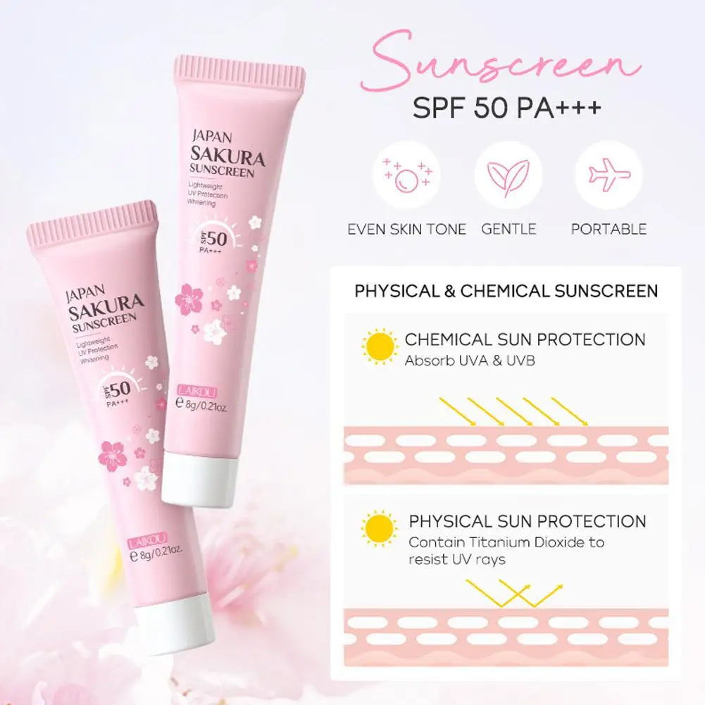 Sakura Skin Care Sets & Kits With Cleanser,Serum,Eye Cream,essence Cream Beauty Products For Women