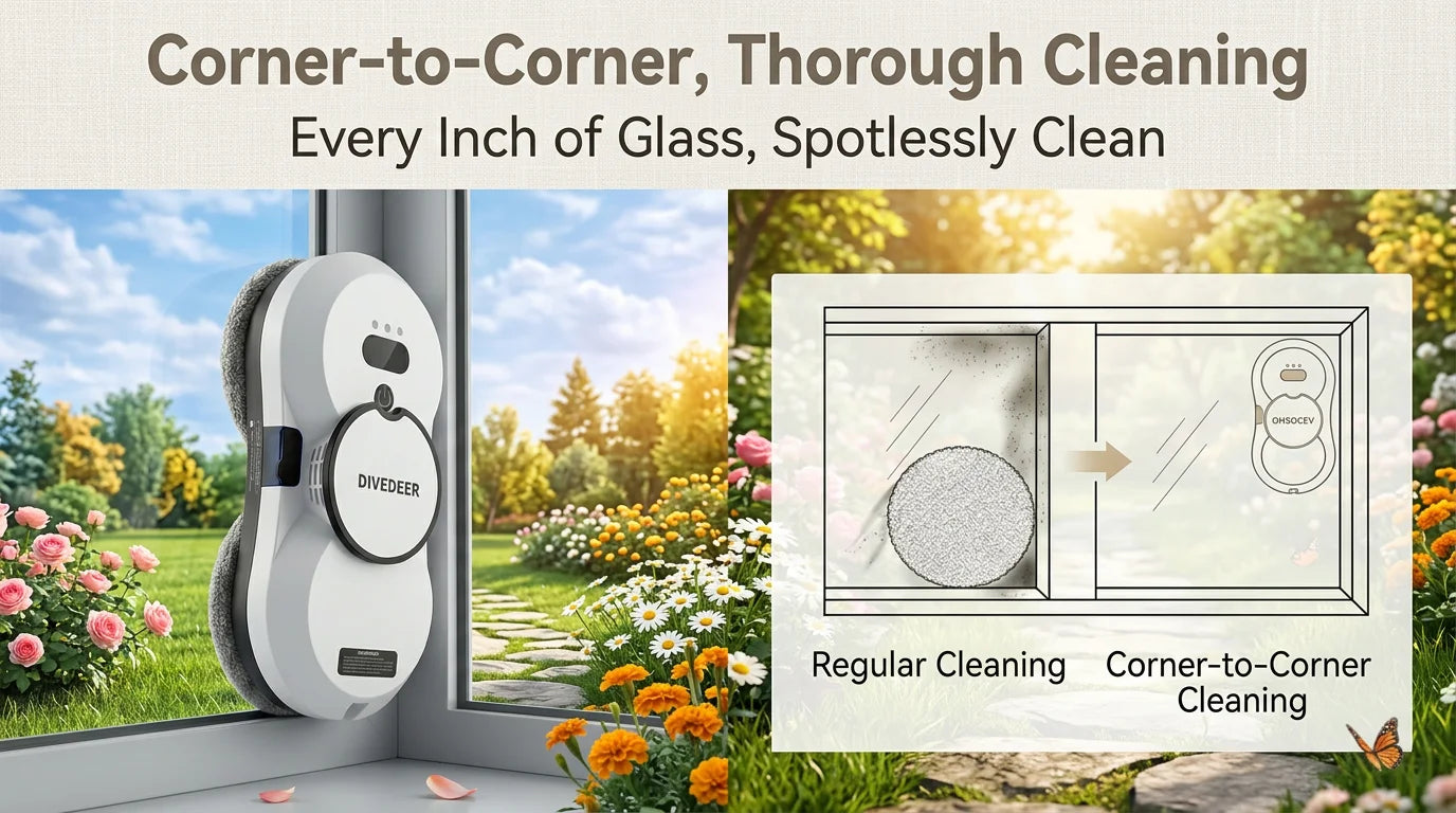 Automatic water spraying function robot , anti drop magnetic glass cleaning machine