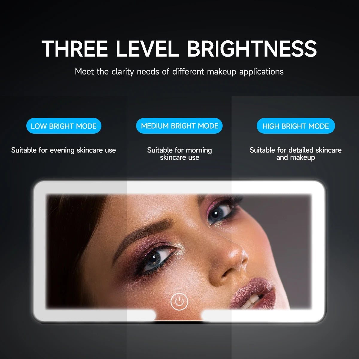 LED Car Makeup Mirror, Hanging Mirror, Ultra Thin USB Charge, Autom Cosmetic Mirror, Touch Screen