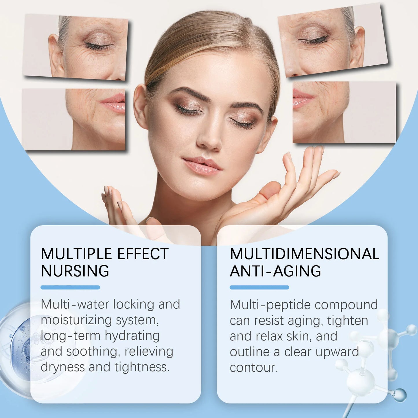 Peptide skincare cream, gently moisturizing, keeps skin hydrated, daily skincare cream