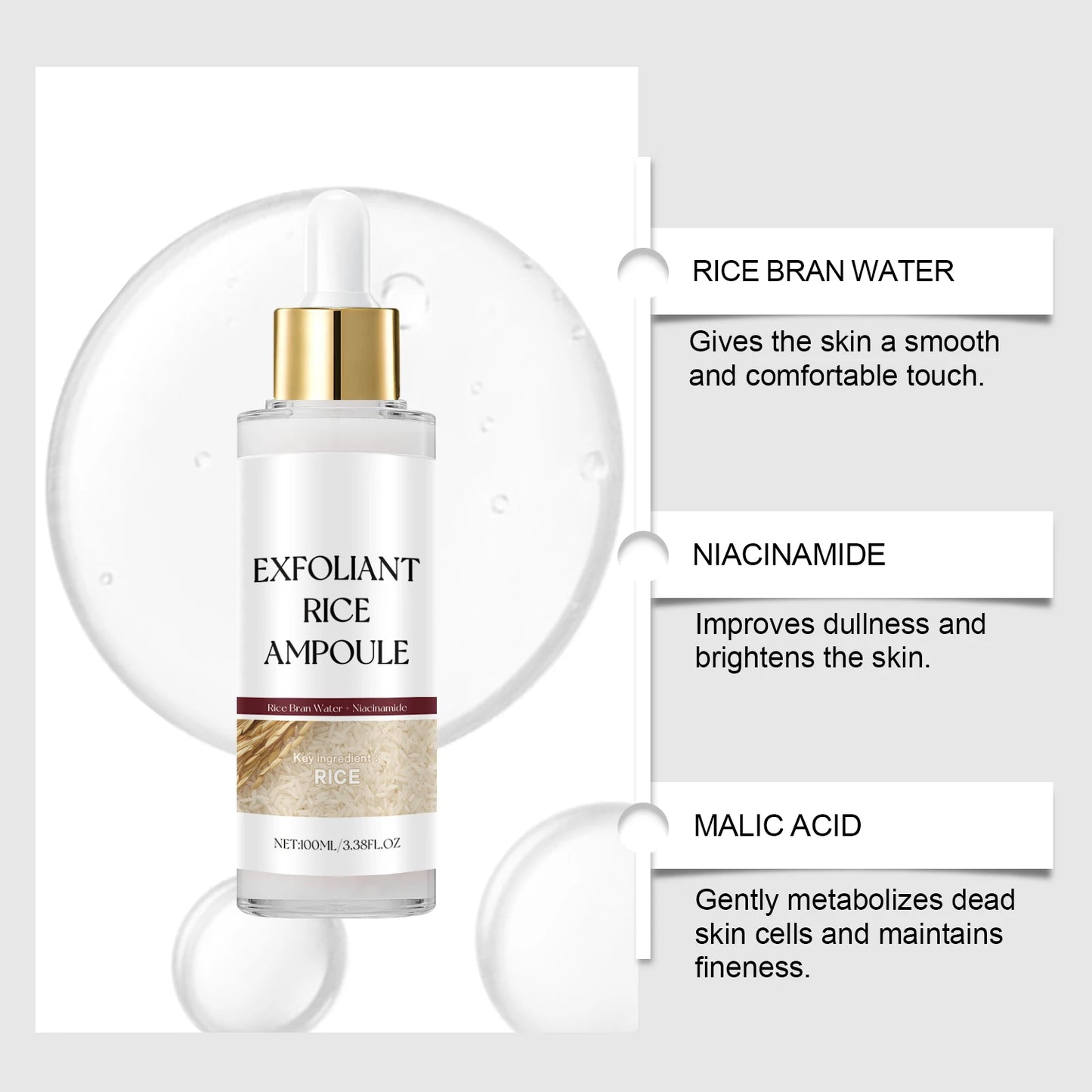 Korean Exfoliating Facial Serum Cleansing Pores Remove Dead Skin Purify Oil