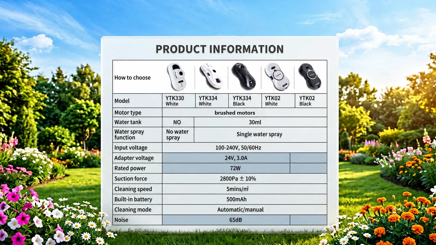 Automatic water spraying function robot , anti drop magnetic glass cleaning machine