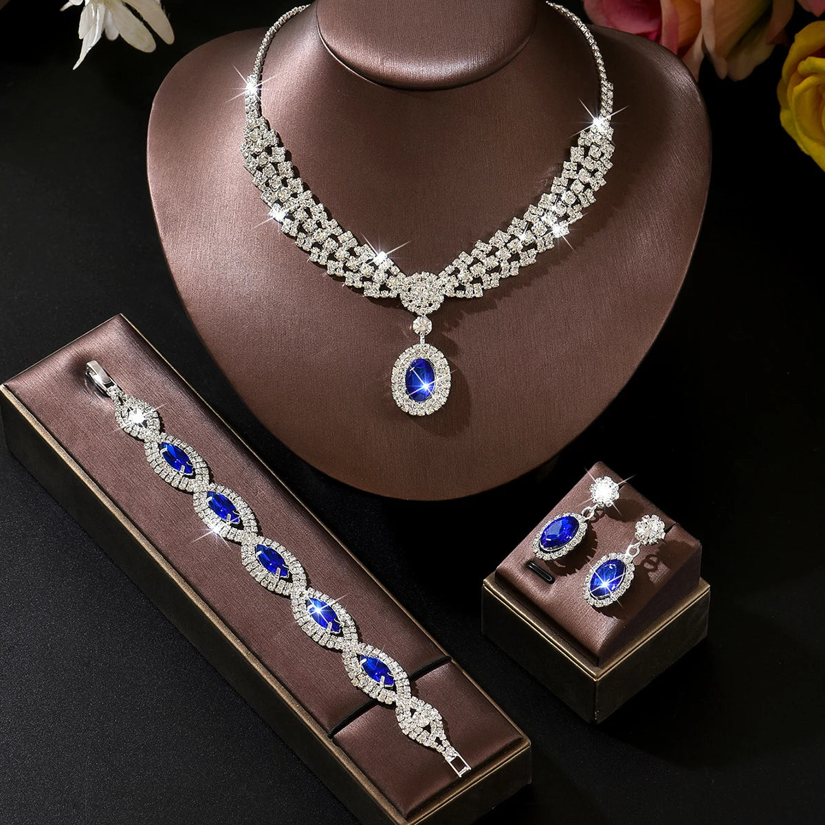 Diamond Set Necklace, Earrings, Bracelet, Bridal, Wedding,