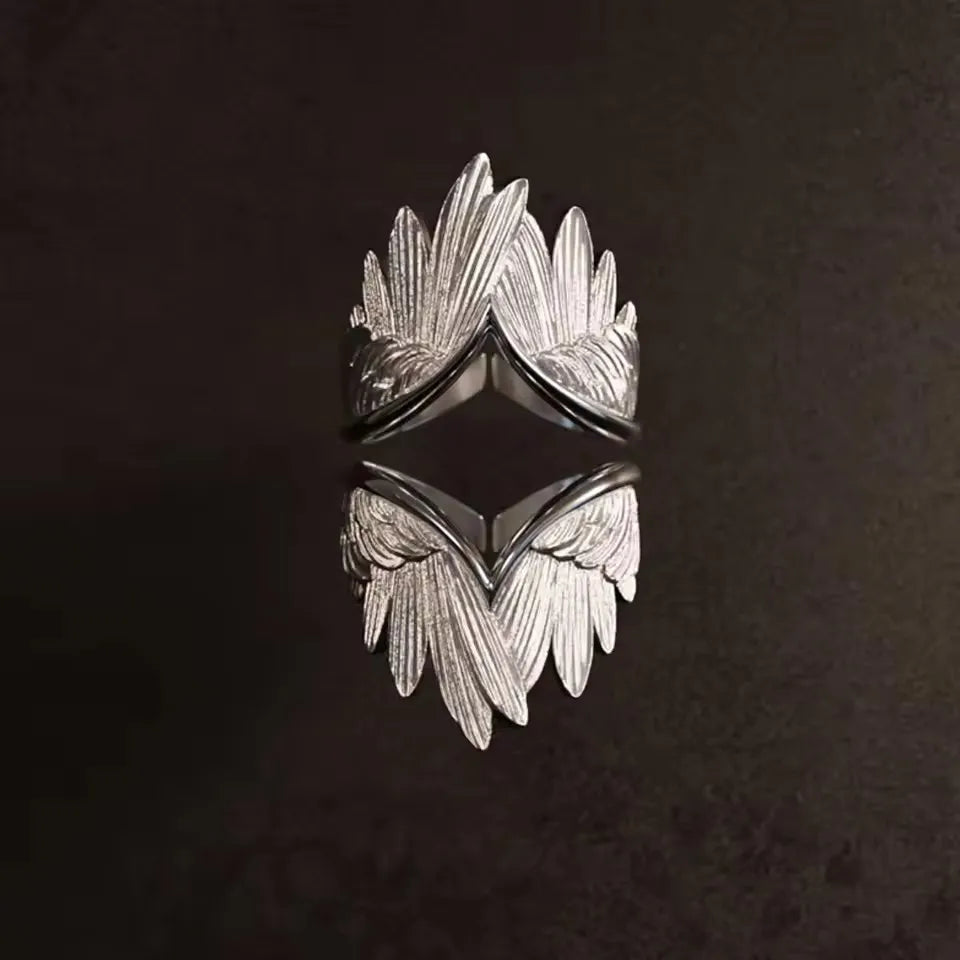 Retro Angel Wings Handmafe Ring For Women Girls
