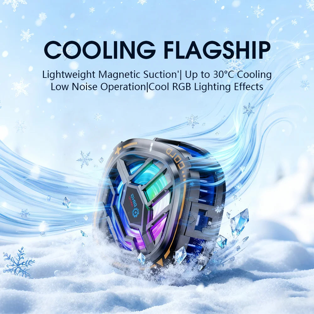 2-in-1 Magnetic Mobile Phone Cooler Back-Clip Game Live Cooler Semiconductor Cooling Fan for IOS Android Smart Phone Radiator