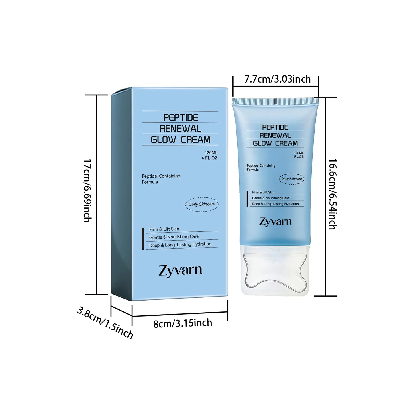 Peptide skincare cream, gently moisturizing, keeps skin hydrated, daily skincare cream
