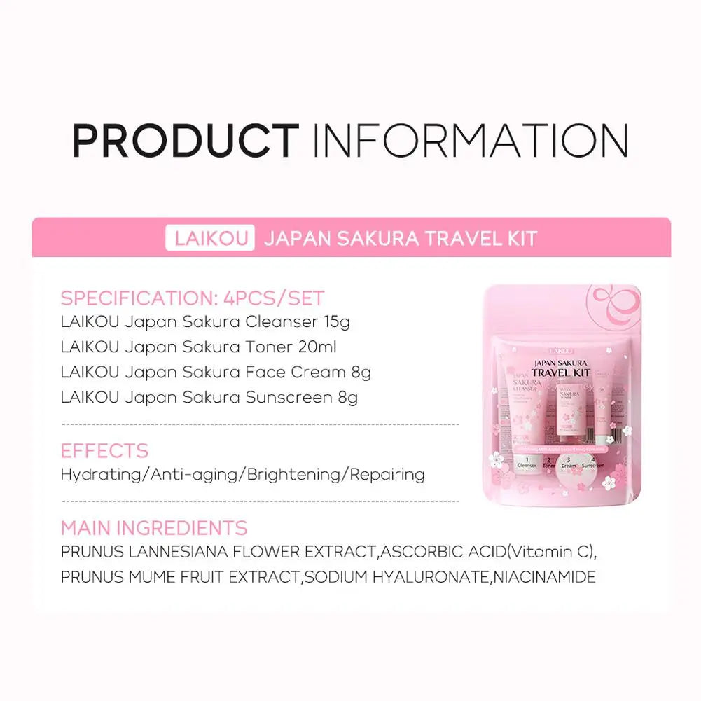 Sakura Skin Care Sets & Kits With Cleanser,Serum,Eye Cream,essence Cream Beauty Products For Women
