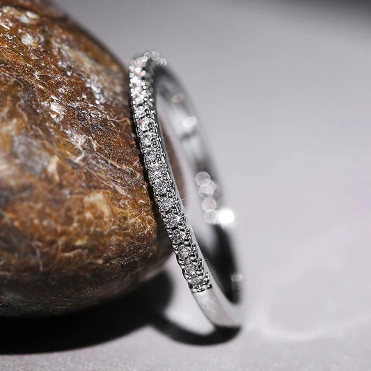 925 Sterling Silver Crystal Wedding Engagement Rings For Women