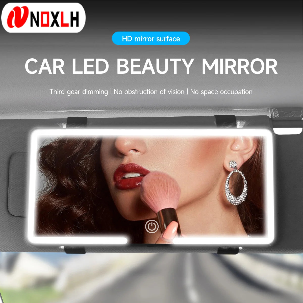 LED Car Makeup Mirror, Hanging Mirror, Ultra Thin USB Charge, Autom Cosmetic Mirror, Touch Screen