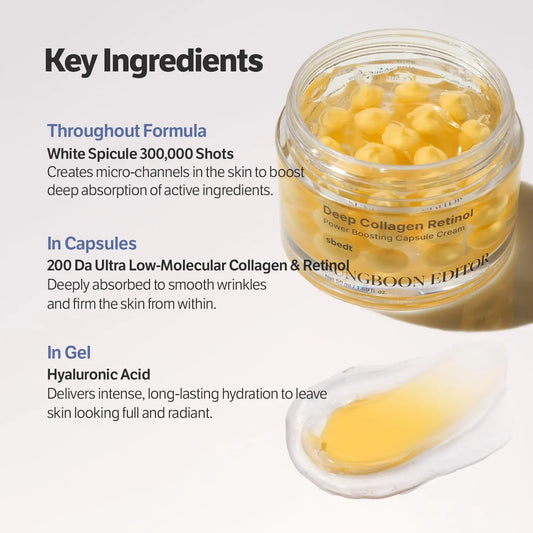 Korean Sbect Skin Care Kit - Deep Collagen Silk Peptide Ampoule, Power Boosting Cream