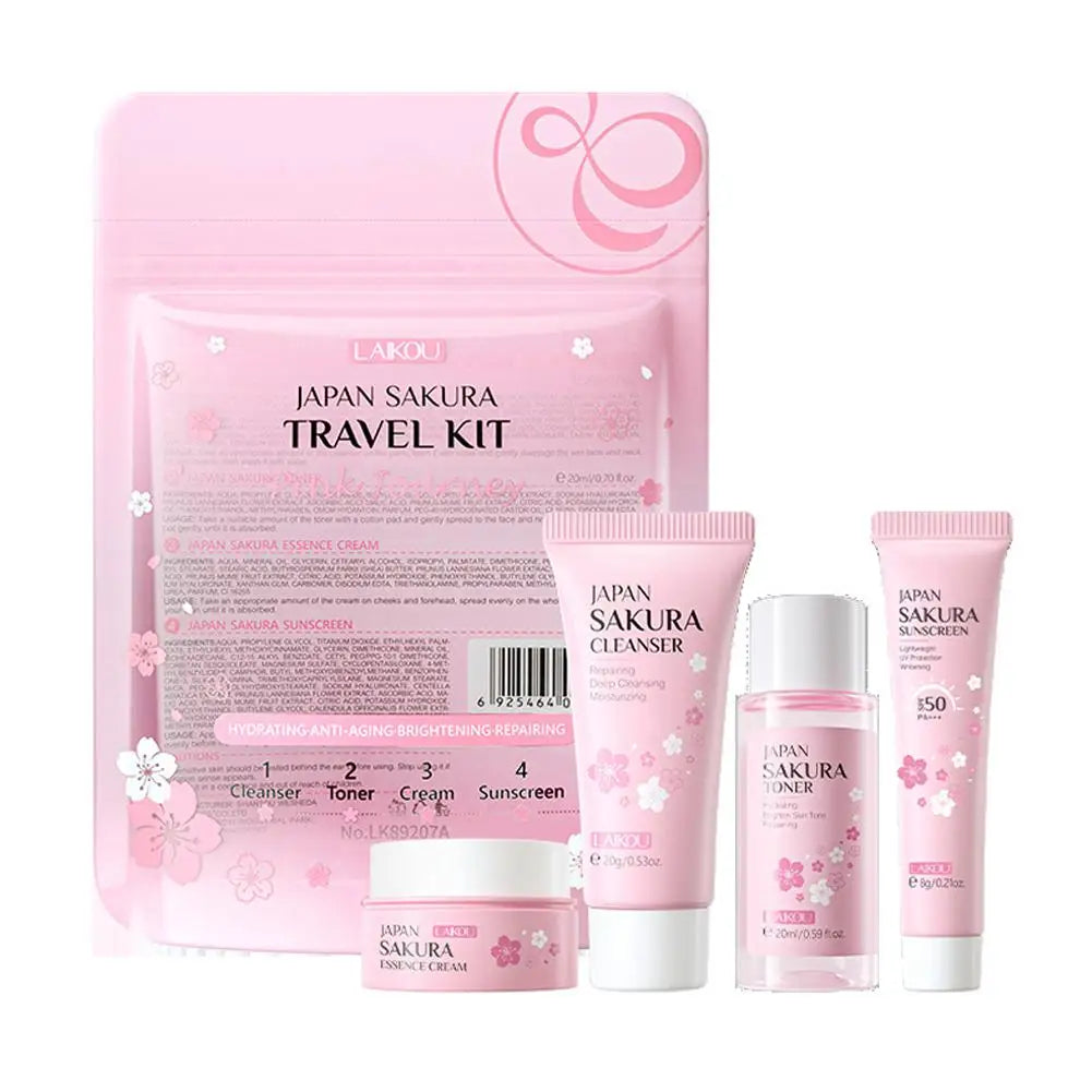 Sakura Skin Care Sets & Kits With Cleanser,Serum,Eye Cream,essence Cream Beauty Products For Women