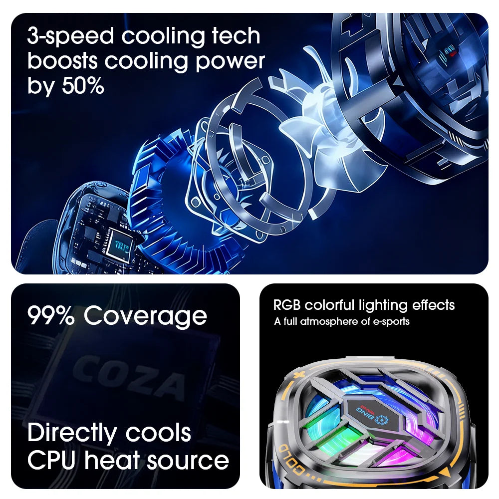 2-in-1 Magnetic Mobile Phone Cooler Back-Clip Game Live Cooler Semiconductor Cooling Fan for IOS Android Smart Phone Radiator