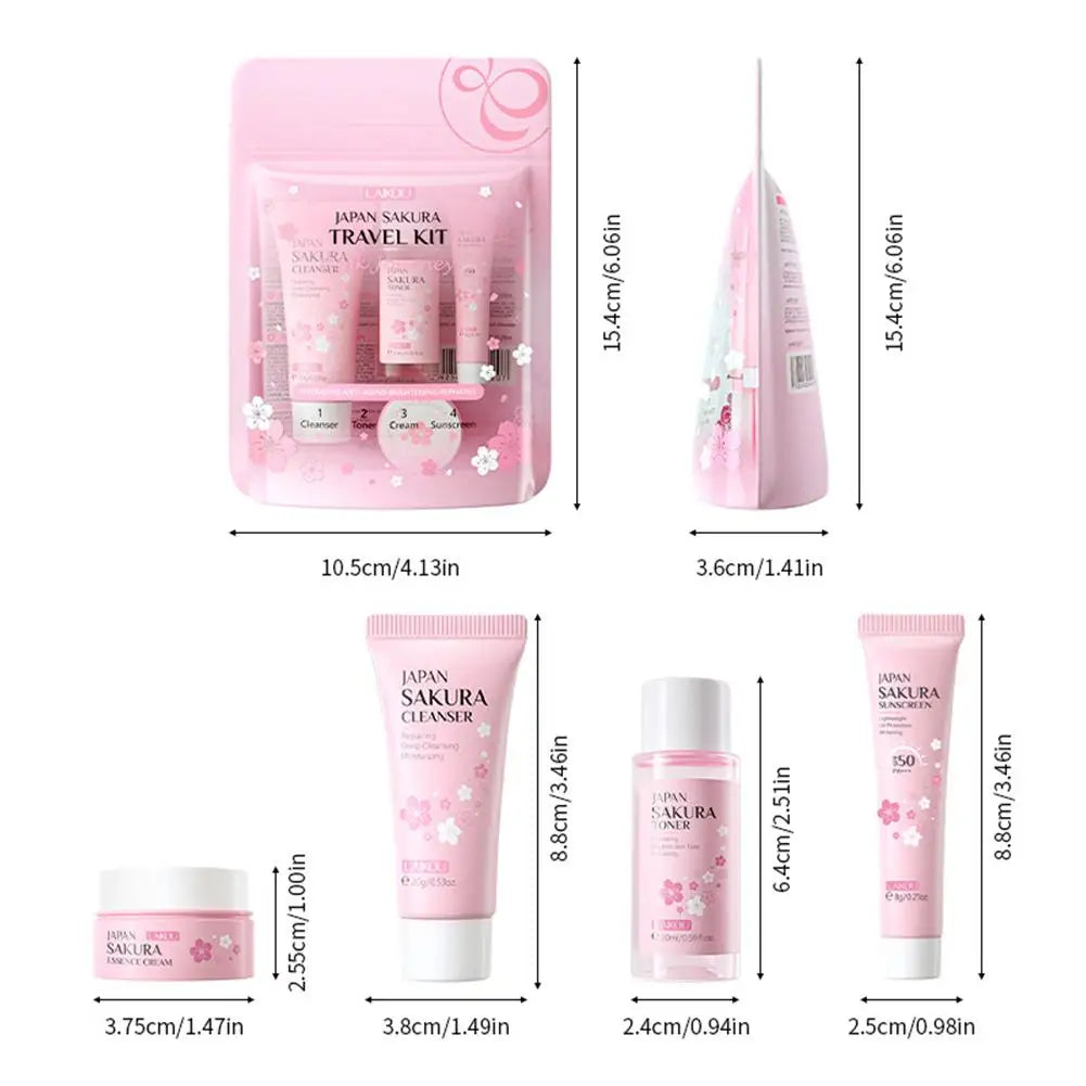 Sakura Skin Care Sets & Kits With Cleanser,Serum,Eye Cream,essence Cream Beauty Products For Women