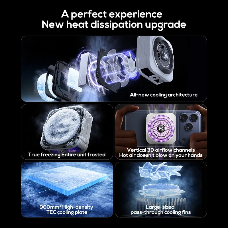 MEMO CX21 Phone Cooler 9V/2A Semiconductor Cooling Fan Radiator Silent Magnetic