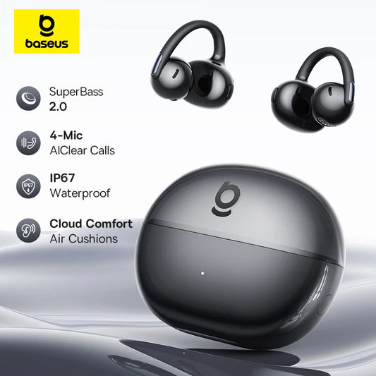 Baseus Bowie MC2 AIR Clip-on TWS Earbuds Ear Buds, Wireless Earphones Bluetooth 6.0