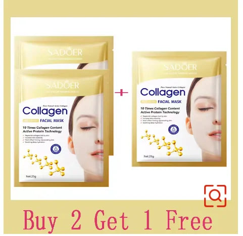 10pcs Korean Collagen Anti Wrinkle Facial Mask Skin Moisturizing Brightening Skincare Mask
