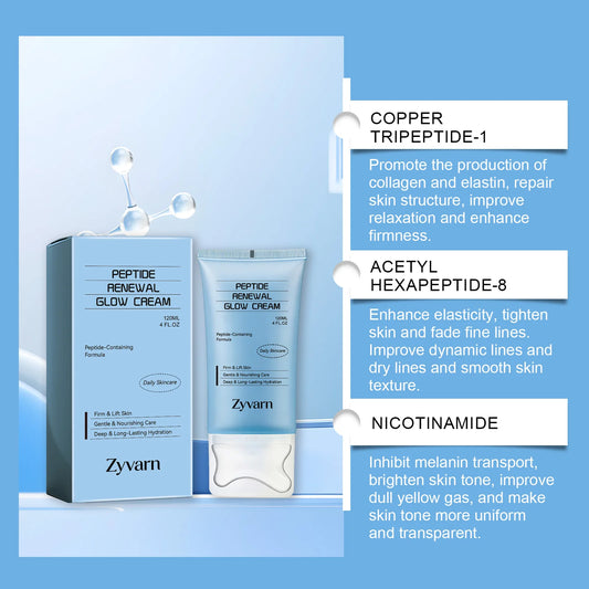 Peptide skincare cream, gently moisturizing, keeps skin hydrated, daily skincare cream