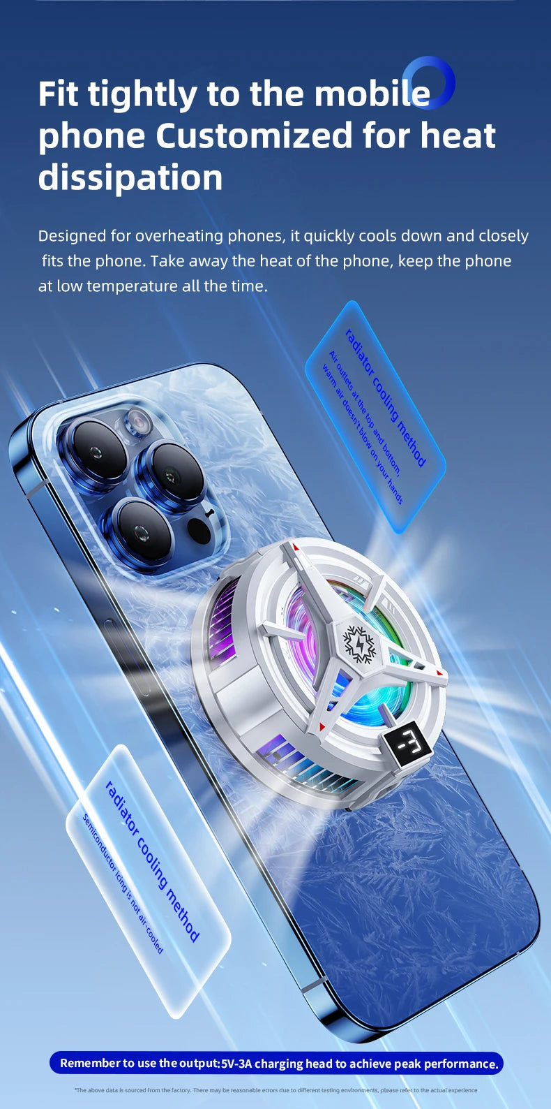 Cooling Fan Mobile Cooling Phone Fan for Cell Phone Cooler