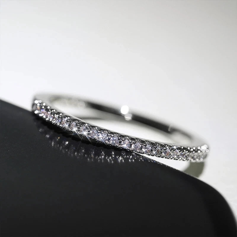 925 Sterling Silver Crystal Wedding Engagement Rings For Women
