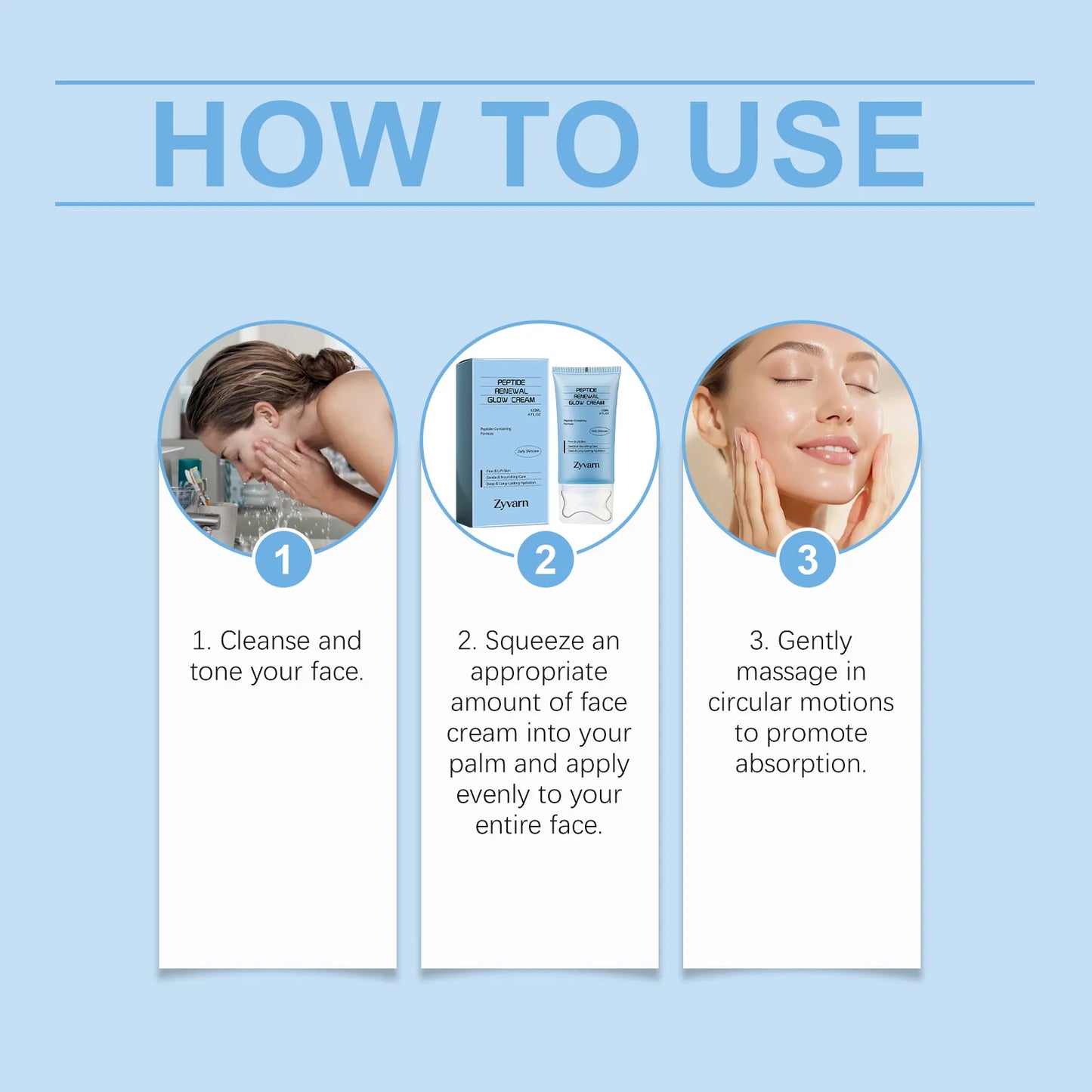 Peptide skincare cream, gently moisturizing, keeps skin hydrated, daily skincare cream