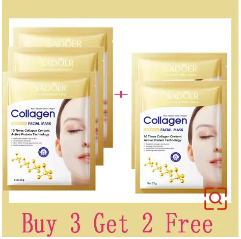 10pcs Korean Collagen Anti Wrinkle Facial Mask Skin Moisturizing Brightening Skincare Mask