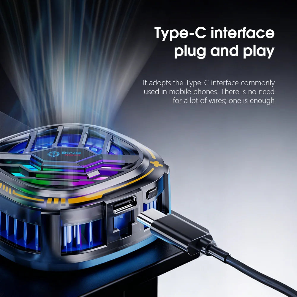 2-in-1 Magnetic Mobile Phone Cooler Back-Clip Game Live Cooler Semiconductor Cooling Fan for IOS Android Smart Phone Radiator