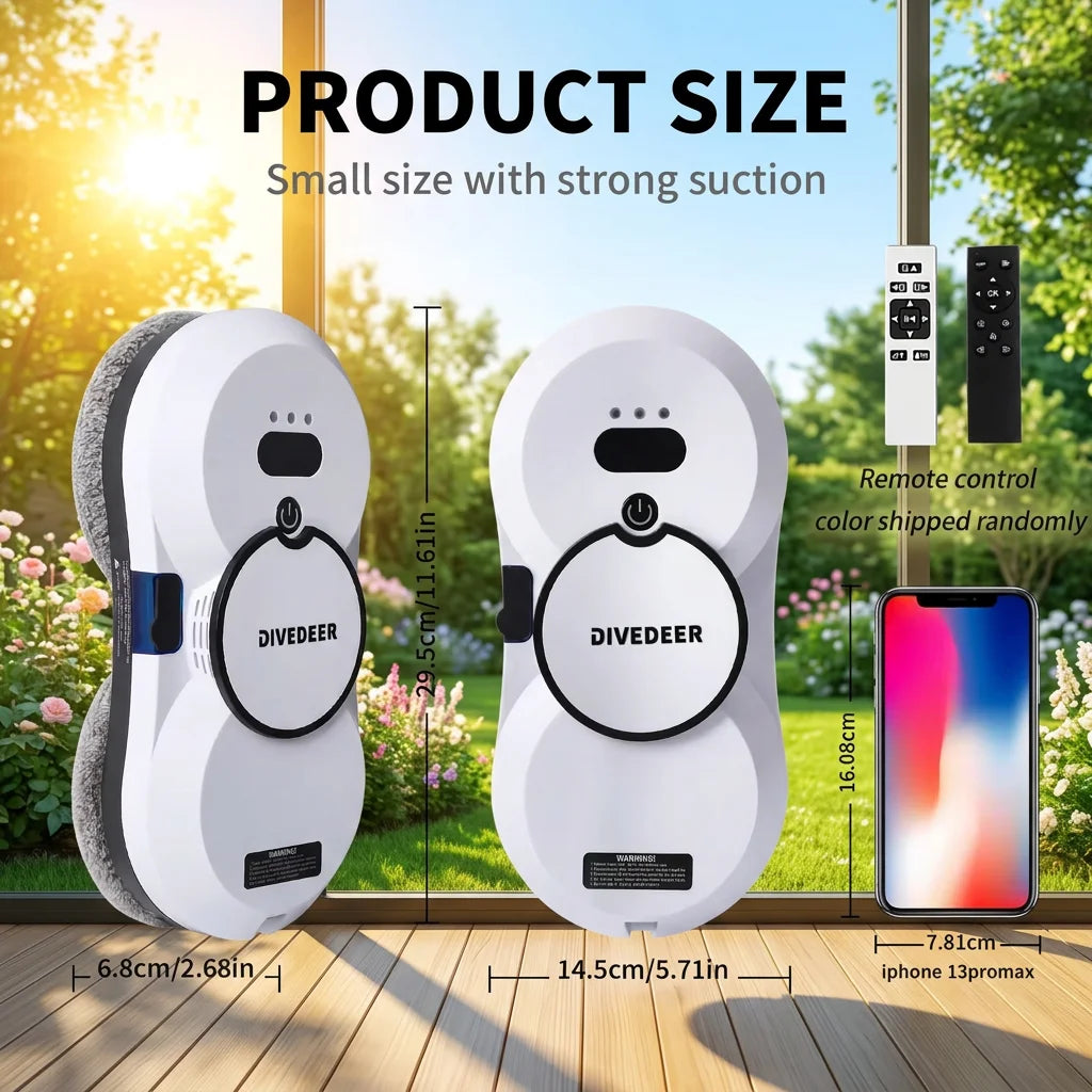 Automatic water spraying function robot , anti drop magnetic glass cleaning machine
