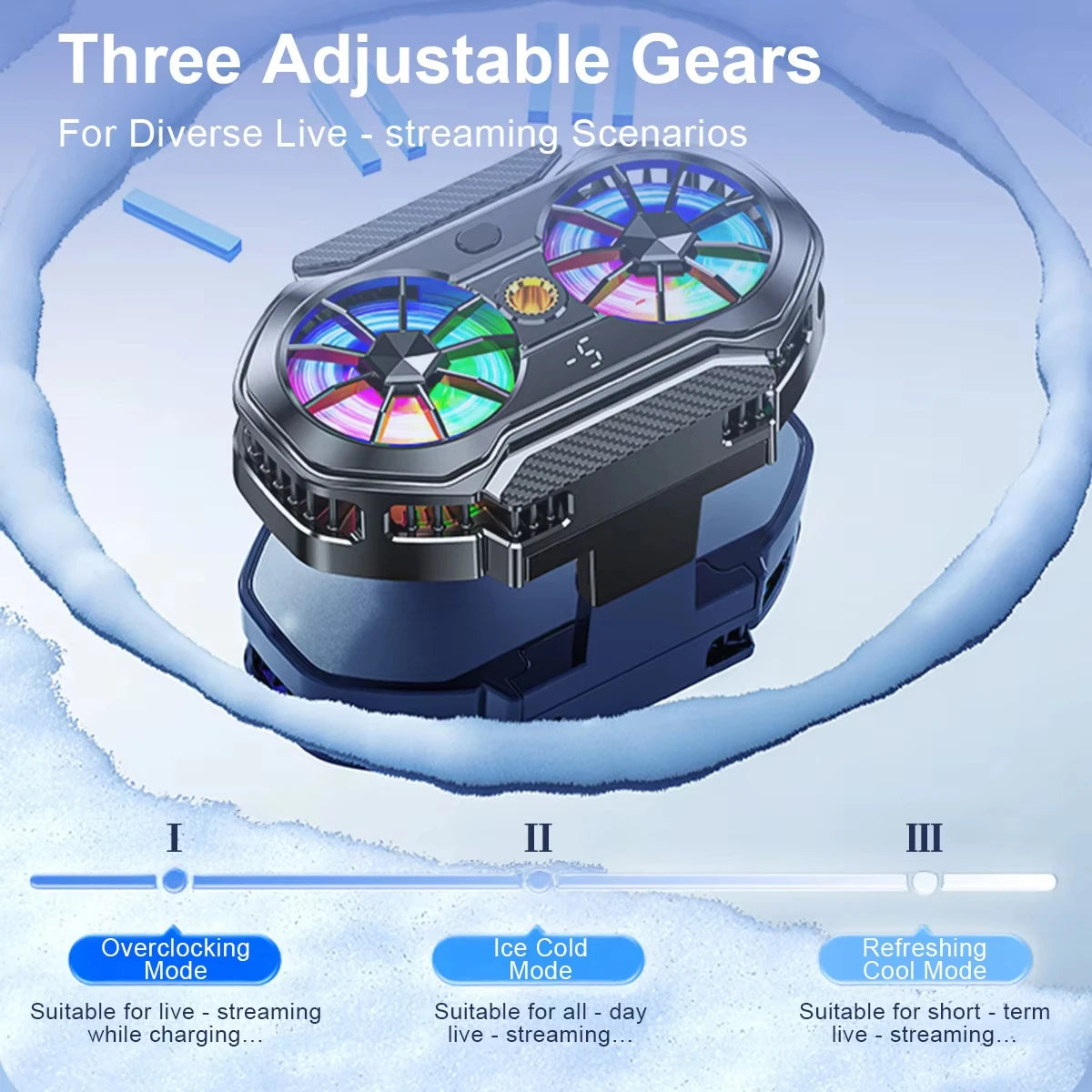 Mobile Phone Cooler Dual Fan Cooling Mobile Gaming E-Sports Cooling