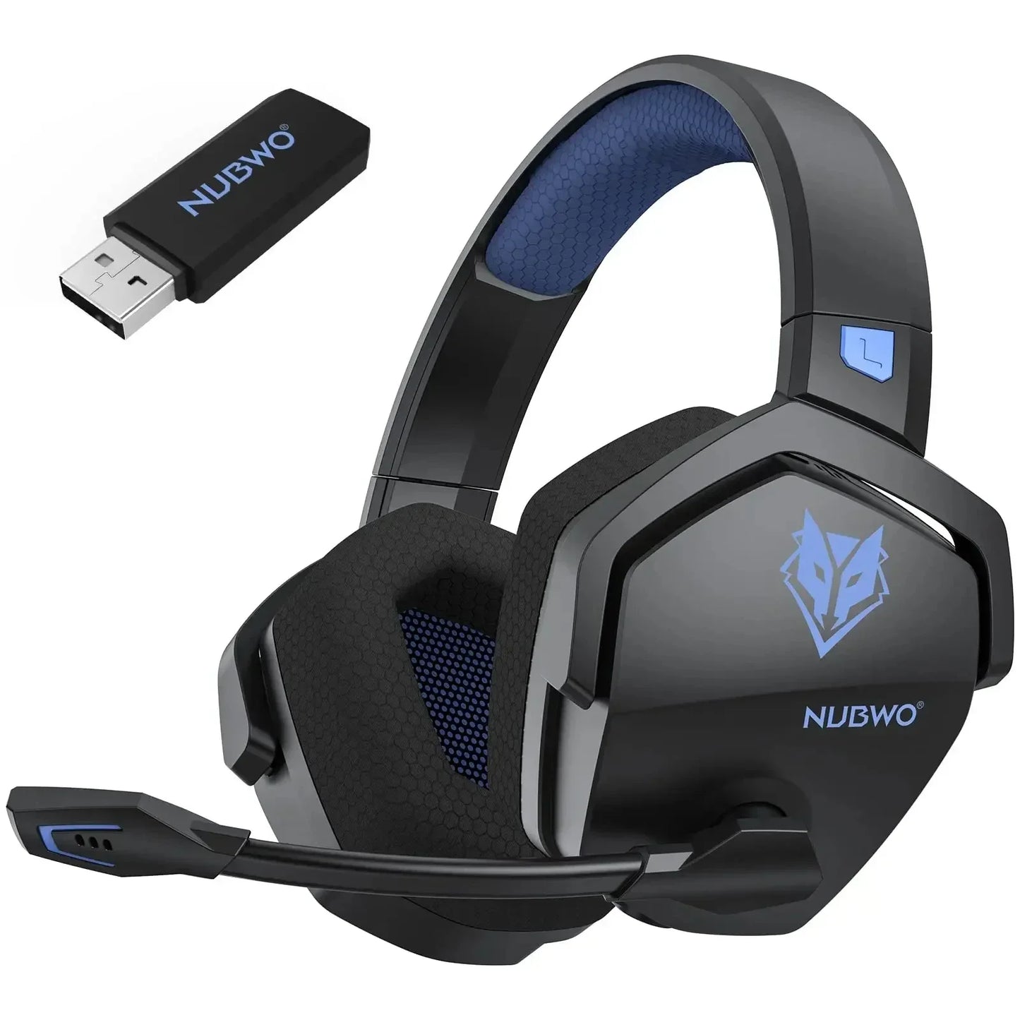 NUBWO G06 Wireless Headsets Gamer with Charging Station for Headset and PS5 Controller Gaming Headphones Long Battery Life