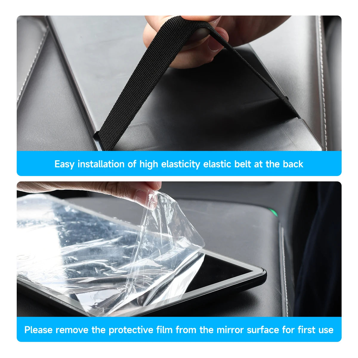 LED Car Makeup Mirror, Hanging Mirror, Ultra Thin USB Charge, Autom Cosmetic Mirror, Touch Screen