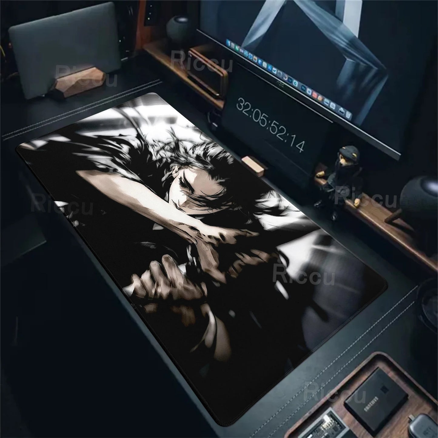 Black White Samurai Warrior Mouse Pad Desk Accessories Gamer Keyboard Table Mat Office Company Mousepad Gaming Laptop Accessory